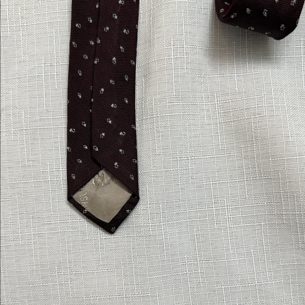 Vintage Rare Dior Maroon Geometric Patterned Tie - Picture 4 of 4